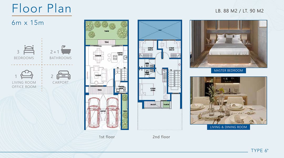 Rumah estetik parung bogor dijual aura home parung tipe 6