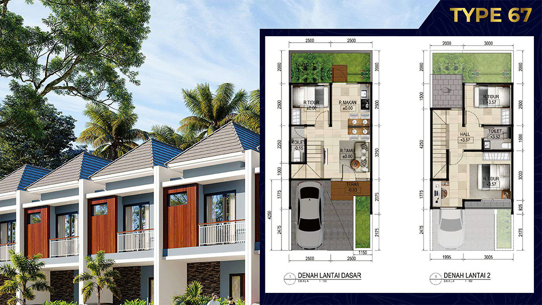 Rumah 2 lantai pamulang pamles park tipe 67